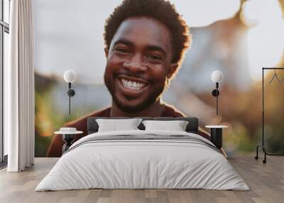 Portrait of African American Man Smiling  Wall mural