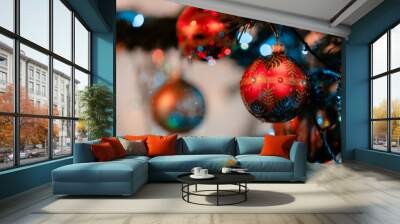 Christmas ornament and tree decorations Wall mural