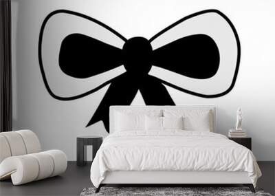 Ribbon bow icon Wall mural