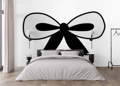 Ribbon bow icon Wall mural