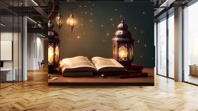  open book with Arabic script on the pages Wall mural