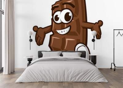 cheerful mascot of chocolate bar illustration vector Wall mural