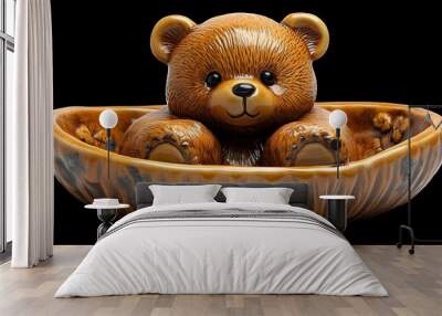 a brown bear in a bowl

 Wall mural