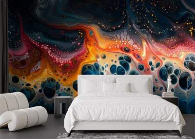 a colorful swirls of paint Wall mural