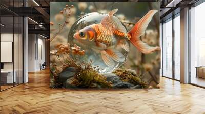 a goldfish in a bubble

 Wall mural