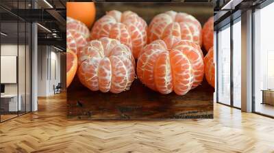 a group of peeled oranges

 Wall mural