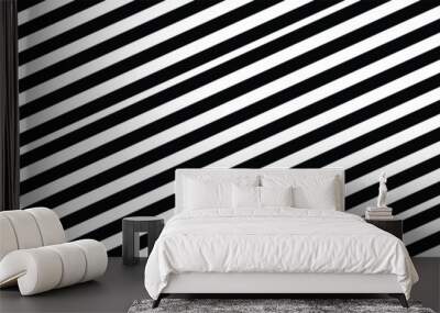  Abstract black monochrome stripe pattern design. Minimal striped surface isolated on white background. Vector Wall mural