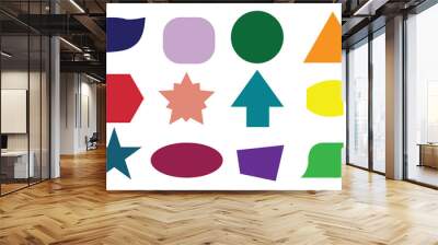 Basi geometric Colourful shapes icon set. Vector illustration, flat Desig. Wall mural