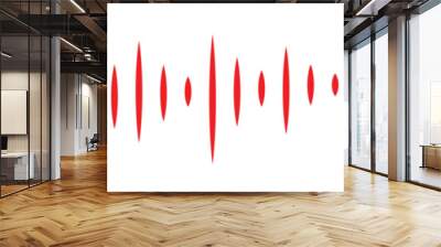 Pixel stereo waveform. Audio music sound wave. Audio spectrum. Equalizer, vibration, soundwave, voice on white background. Wall mural