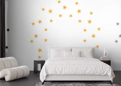 Star in circle icon set. Frame from stars isolated on white background. Abstract decorative pattern. Circle with black and yellow star icon. Vector Illustration . Wall mural