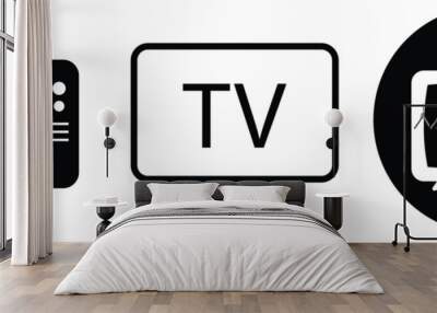 Tv icon vector for web and mobile app. television sign and symbol on white background. Wall mural