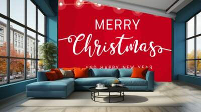 red modern merry christmas Email header Wall mural