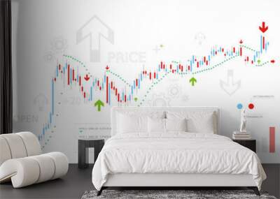 Business graph vector Wall mural