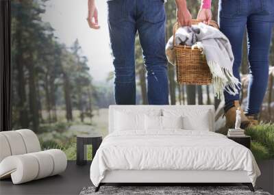 Couple Having Picnic In Countryside Wall mural