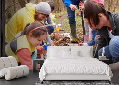 Group Looking For Minibeasts At Activity Centre Wall mural