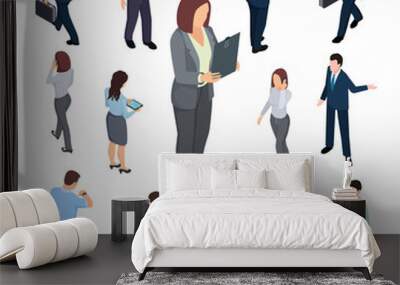 3D isometric business people vector of set. Business isometric man and woman illustration Wall mural