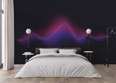 abstract sound wave. voice digital waveform, volume voice technology vibrant wave. music sound energ Wall mural