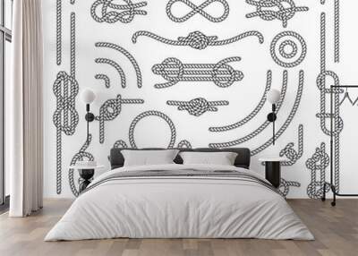 Nautical rope knots vector decorative vintage elements Wall mural