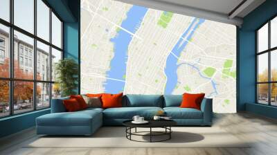 New York and Manhattan urban city vector map Wall mural