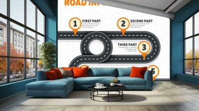 Road map, street, highway modern vector business infographics Wall mural