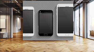 Touch screen mobile phones, smartphones in different size and tablet vector realistic templates Wall mural