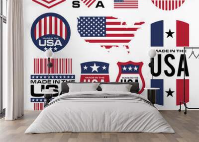 Made in the USA vector set Wall mural