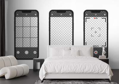 Mobile phones camera interface, vector illustration Wall mural