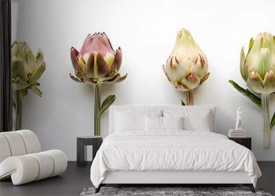 a couple of flowers on a white background

 Wall mural