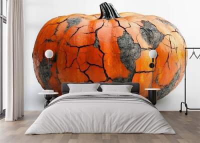 a pumpkin with a cracked surface

 Wall mural