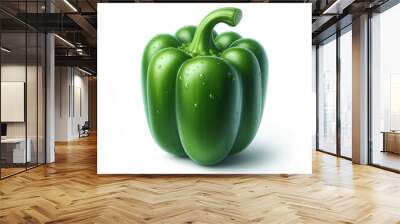 Green sweet bell pepper isolated on transparent background. Wall mural