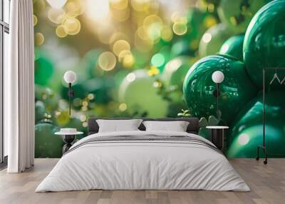 Soothing Green Happy Birthday Ambiance.  Wall mural