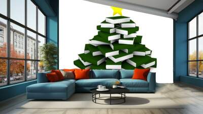 christmas tree of books Wall mural