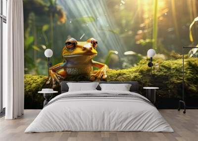 Pictures of beautiful frogs that live in the Amazon rainforest., Wall mural