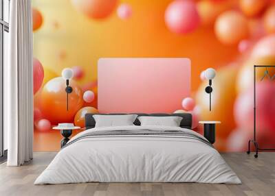 Colorful abstract background with soft spheres and a blank area for text. Wall mural