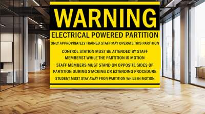 electrical room warning sign and label Wall mural