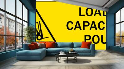 Forklift safety sign and labels load capacity Wall mural