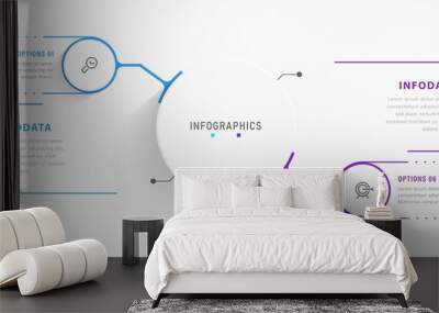 Vector Infographic label design template with icons and 2 options or steps. Can be used for process diagram, presentations, workflow layout, banner, flow chart, info graph. Wall mural