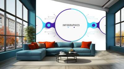 Vector Infographic label design template with icons and 2 options or steps. Can be used for process diagram, presentations, workflow layout, banner, flow chart, info graph. Wall mural