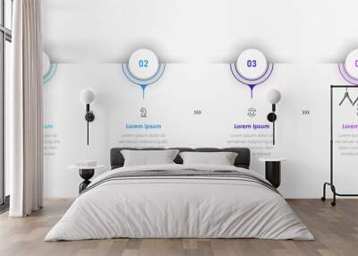 Vector Infographic label design template with icons and 4 options or steps. Can be used for process diagram, presentations, workflow layout, banner, flow chart, info graph. Wall mural