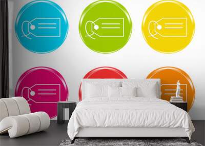 Iconos de etiquetas en varios colores Wall mural