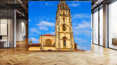 View of the Cathedral of Oviedo, Asturias, Spain Wall mural