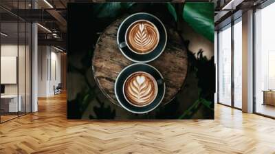 chocolate bar with mint and coofee Wall mural