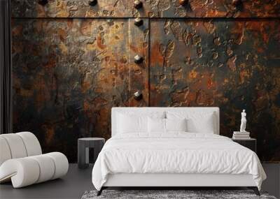 ai generative rusty iron plate background Wall mural