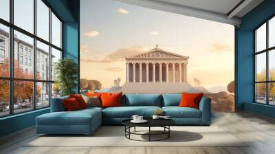 ancient greek architecture buildings art, ai generative Wall mural