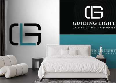 logo design inspiration for business and consulting companies is inspired by abstract letters G and L isolated on a white background. It is also suitable for a brand or company that has the same name Wall mural