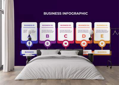 Business steps infographic layout design Wall mural