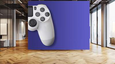 White game controller on blue background Wall mural