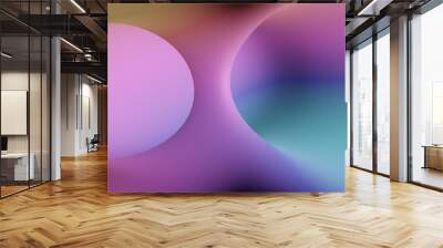 Abstract 3d shape pastel color background. 3d rendering illustration.  Wall mural