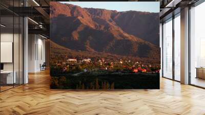 A neighborhood by the mountains in Villa de Merlo, San Luis, Argentina. Wall mural