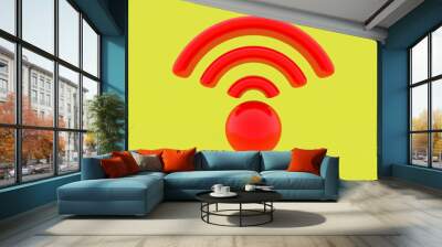 3d render. Wifi sign and color background Wall mural